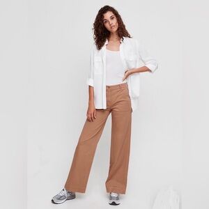 Aritzia The Group Babaton Utility Camp Blouse Pockets White Sz XS